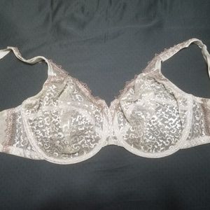 Lunaire 34G creme and tan lace